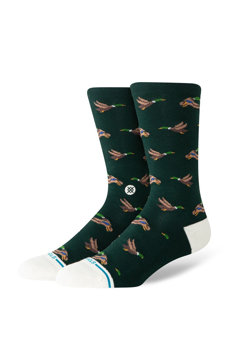 Stance Huntin Crew Socks, Alternate, color, Pine