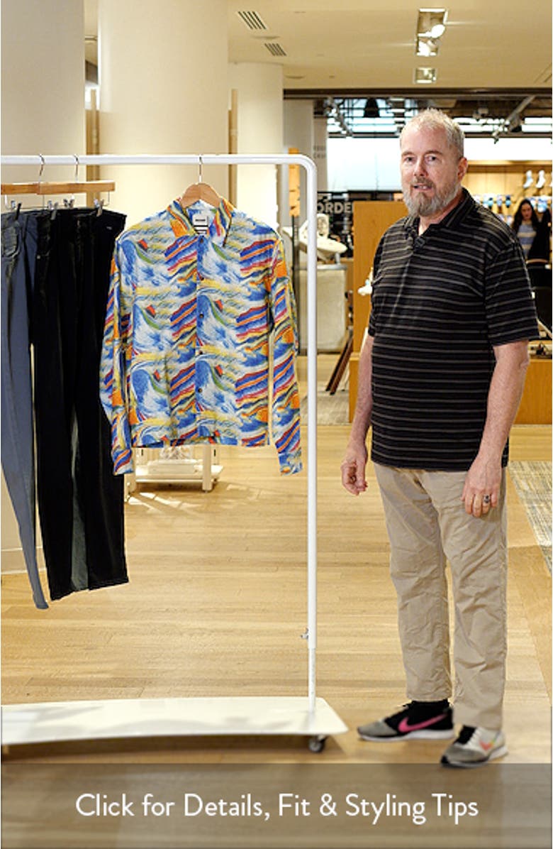 Art Printed Button-Up Shirt Jacket, sales video thumbnail