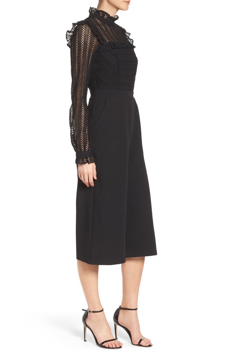 Mixed Media Jumpsuit, Alternate, color, BLACK