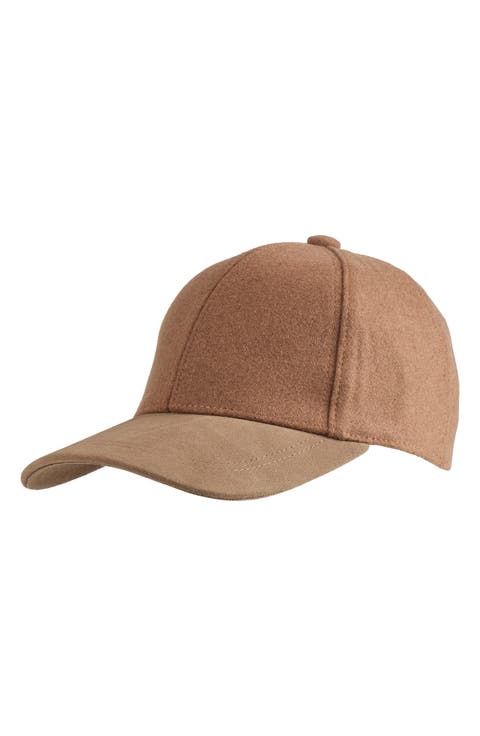 Wool Blend & Leather Baseball Cap