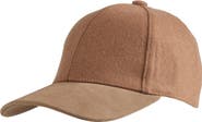Bruno Magli Wool Blend & Leather Baseball Cap