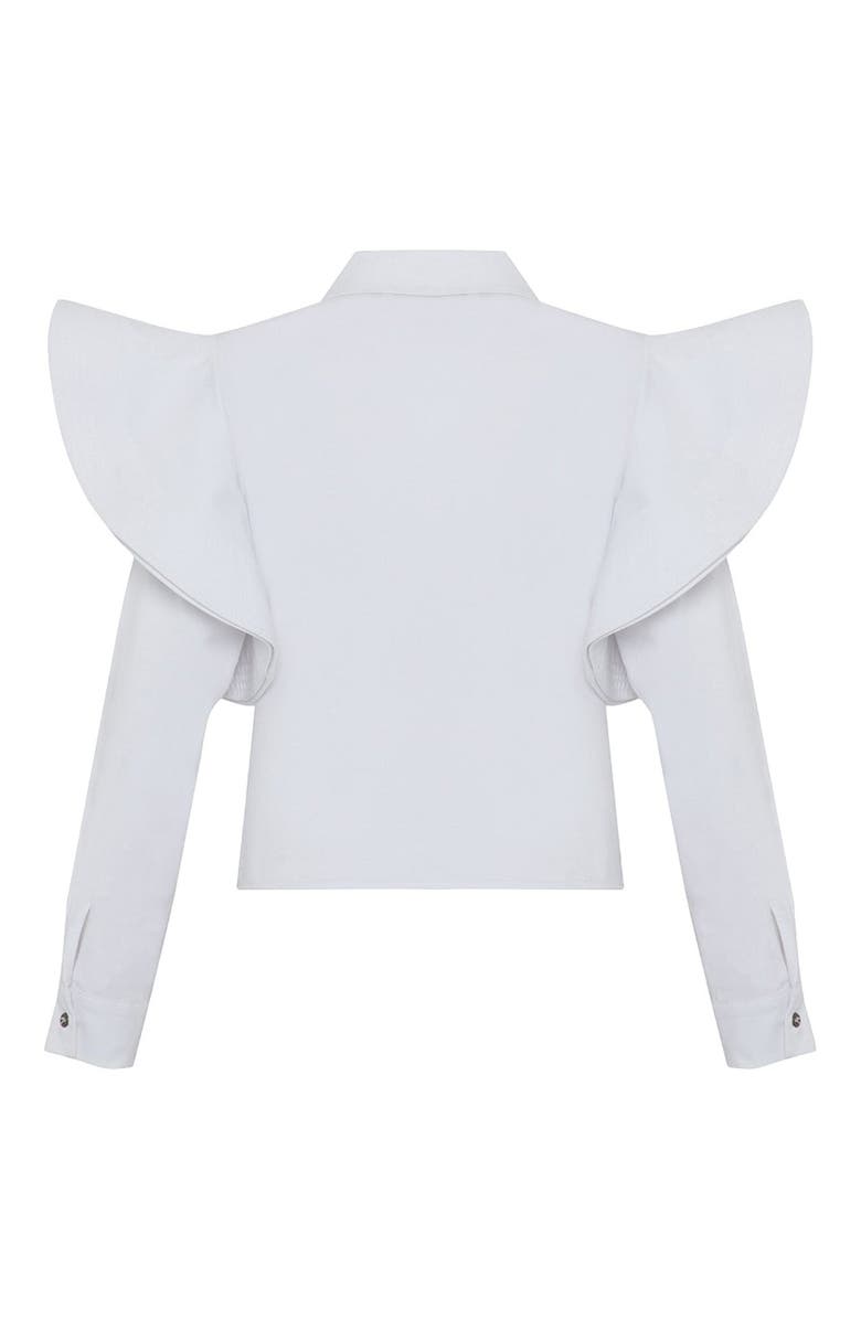 THEO The Label Thallo Ruffle Shoulder Shirt, Alternate, color, 