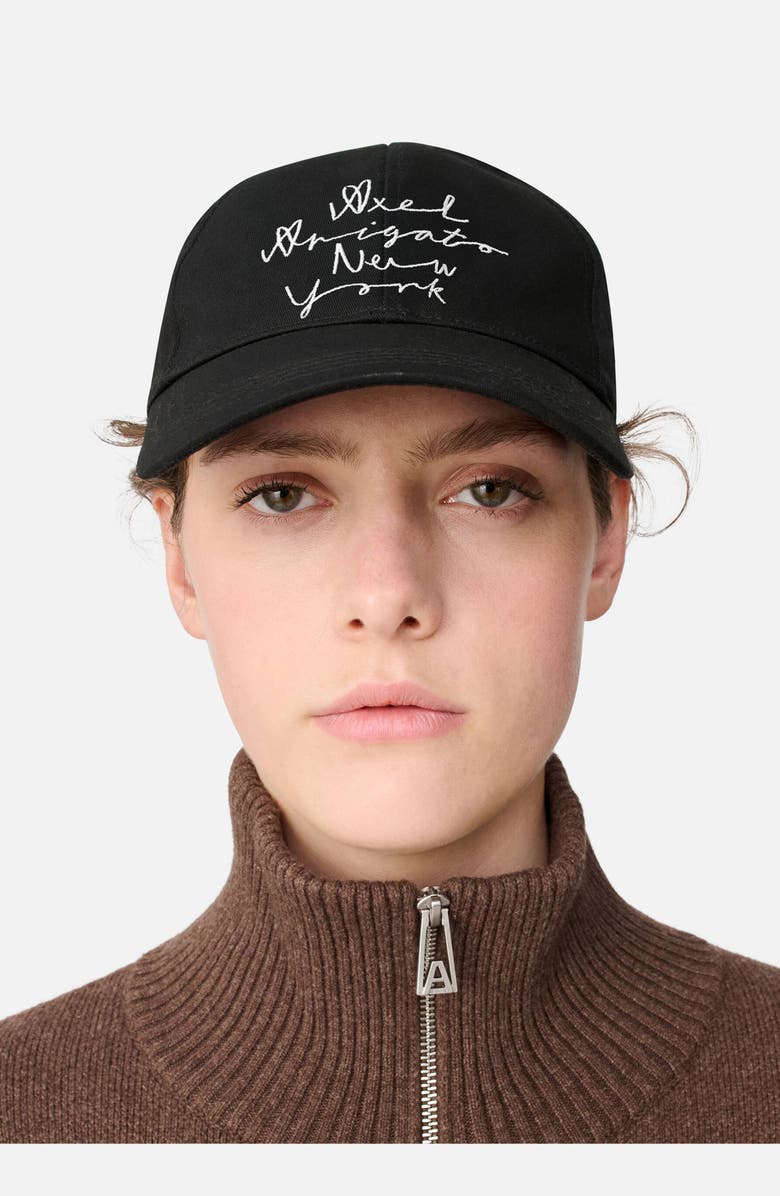 Axel Arigato Scribble New York Cap, Alternate, color, Black