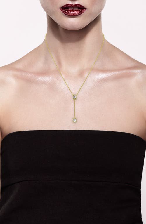 Cz By Kenneth Jay Lane Cubic Zirconia Y-necklace In Gold