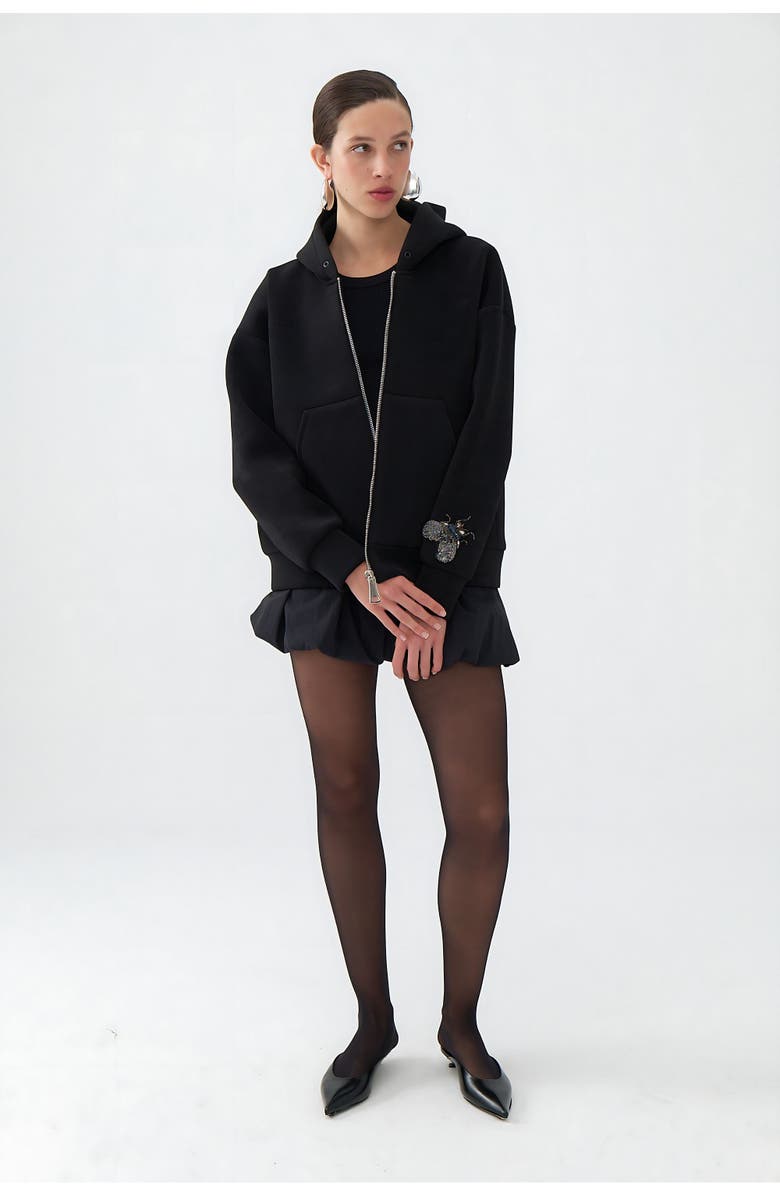 Nocturne Zippered Kangaroo Pocket Sweatshirt, Alternate, color, 