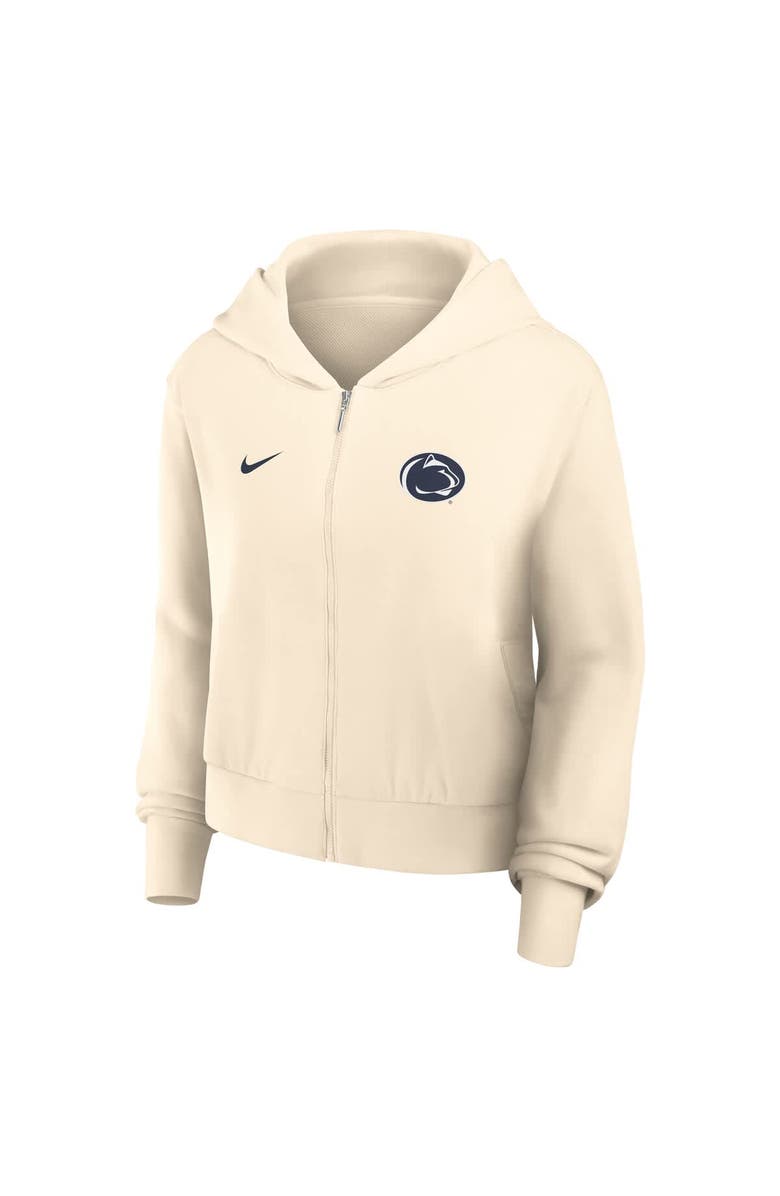 Nike Women's Nike Cream Penn State Nittany Lions Cropped Chill Full-Zip Hoodie, Alternate, color, Cream