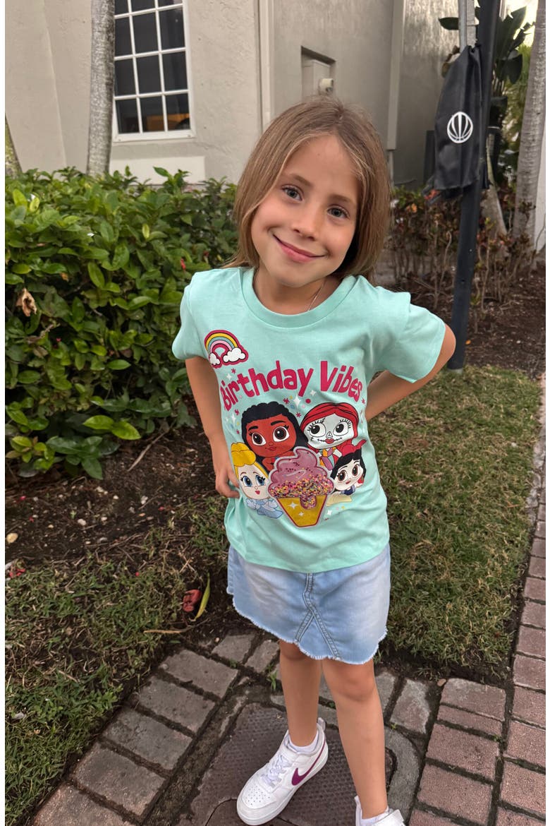 Birthday Graphic T-Shirt, Alternate, color, Cinderella Moana Aqua