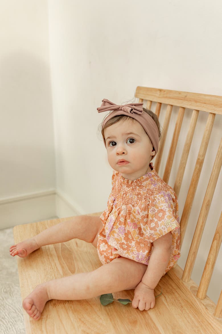 Floral Print Woven Short Sleeve Bubble, Alternate, color, Pink