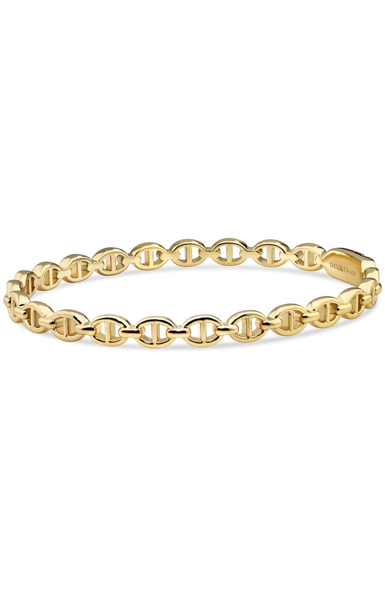 DEVATA Mariner Anchor Bangle Bracelet in Gold Plated Sterling Silver, Alternate, color, Yellow Gold