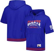 Mitchell & Ness Men's Mitchell & Ness Royal New York Giants Pre-Game Short Sleeve Pullover Hoodie