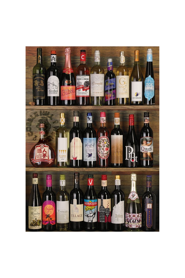 Wine Alphabet 1000 Piece Puzzle, Alternate, color, Multicolored