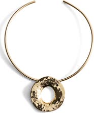 MANGO Rigid Circular Pendant Necklace