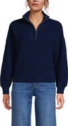 Lands' End Drifter Shaker Wedge Quarter Zip Sweater