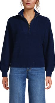 Lands' End Drifter Shaker Wedge Quarter Zip Sweater