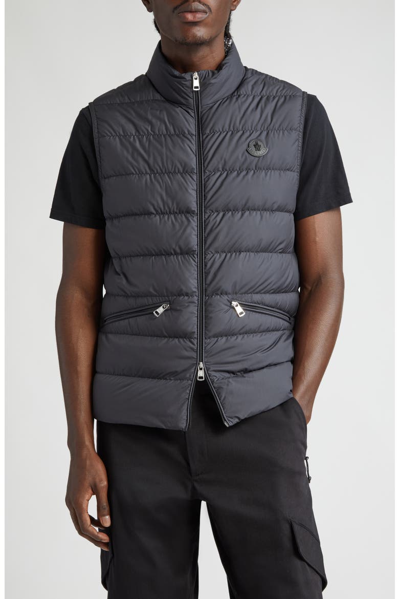 Treompan Quilted Down Puffer Vest, Main, color, BLACK