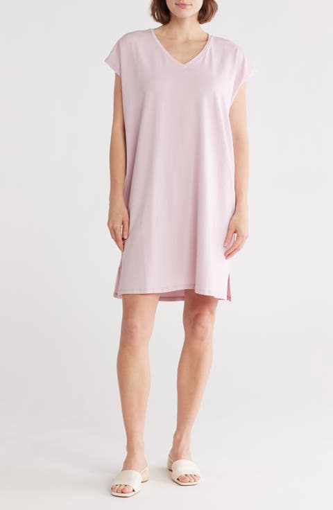 V-Neck Stretch Cotton Dress