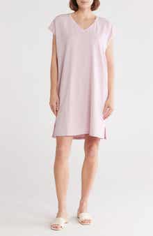 Eileen Fisher V-Neck Stretch Cotton Dress