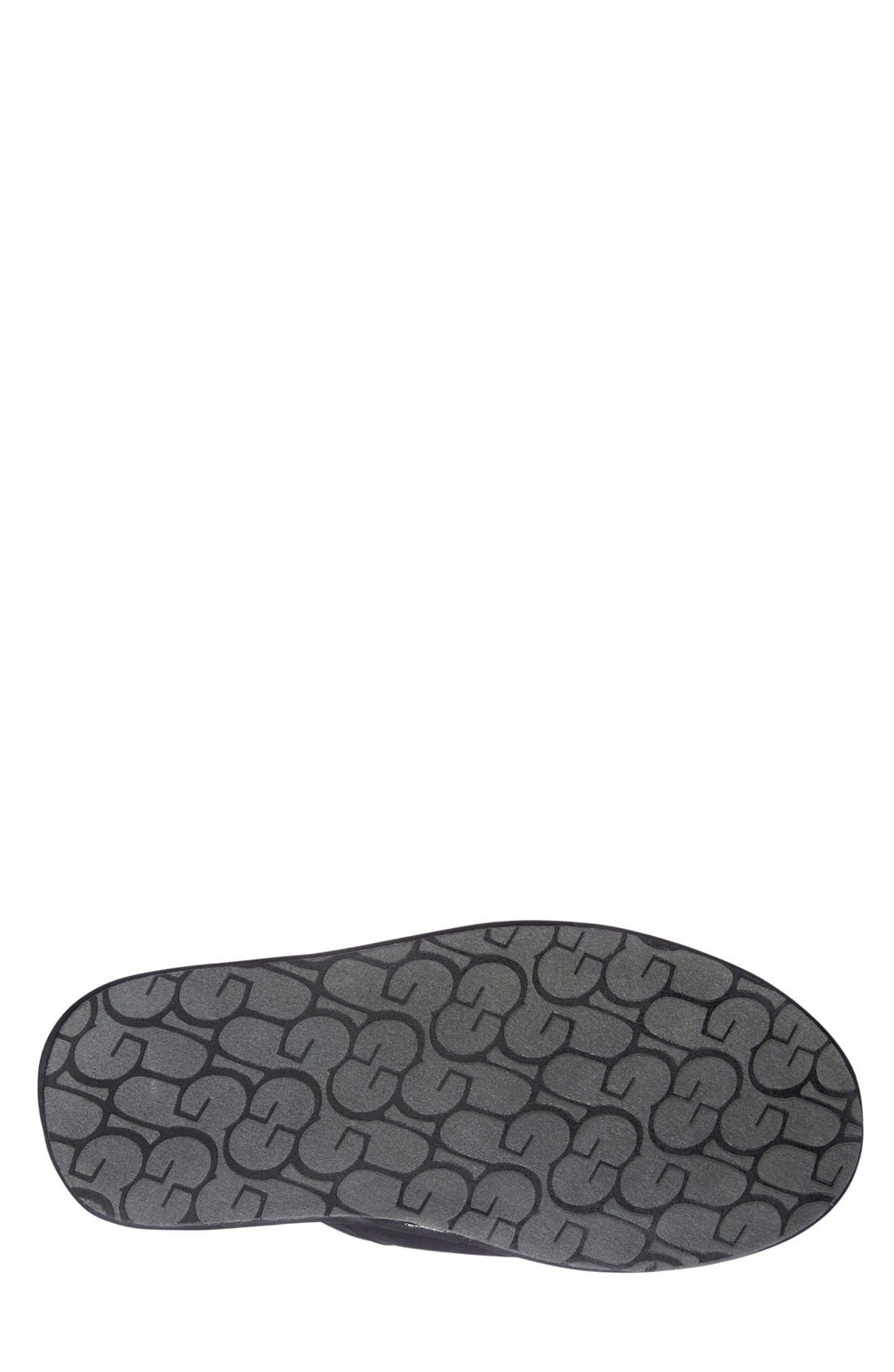 Scuff - Deco Genuine Shearling Slipper, Alternate, color, BLACK