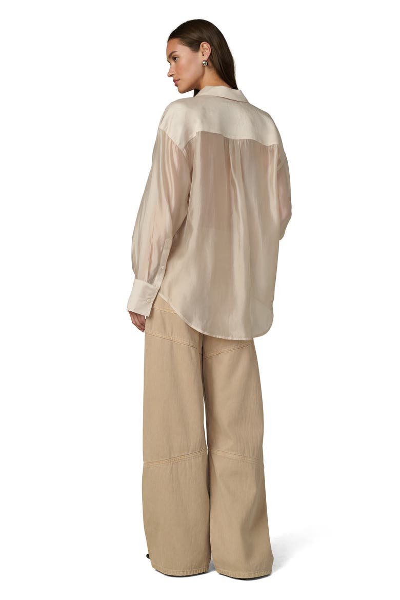 The Organza Boyfriend Shirt, Alternate, color, PROSECCO