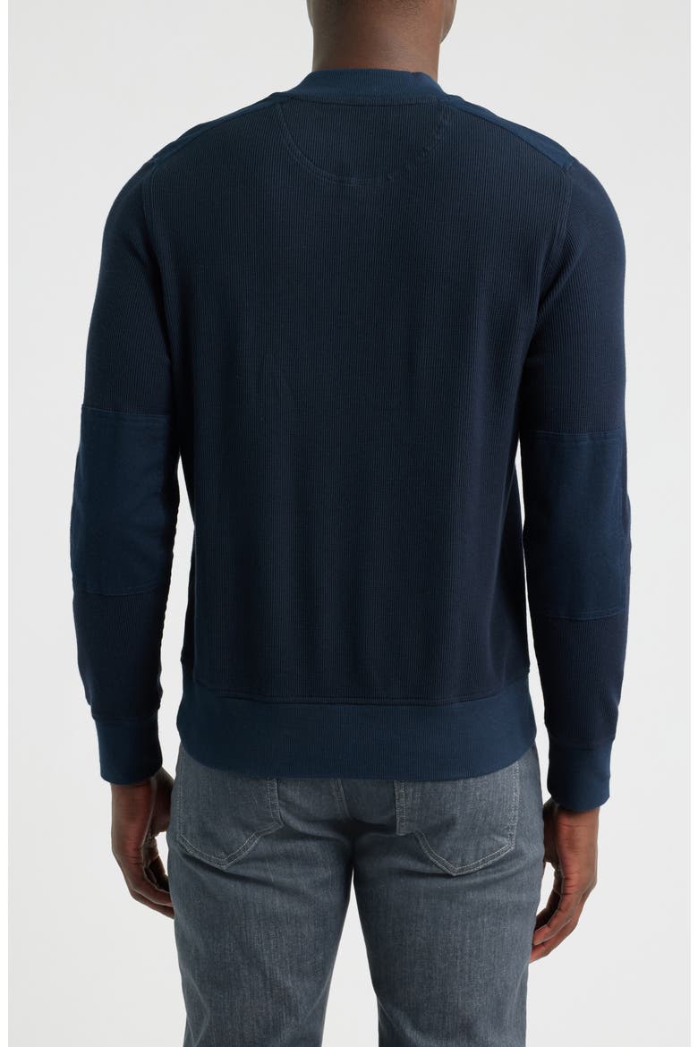 Waffle Stitch Stretch Cotton & Wool Henley, Alternate, color, NAVY