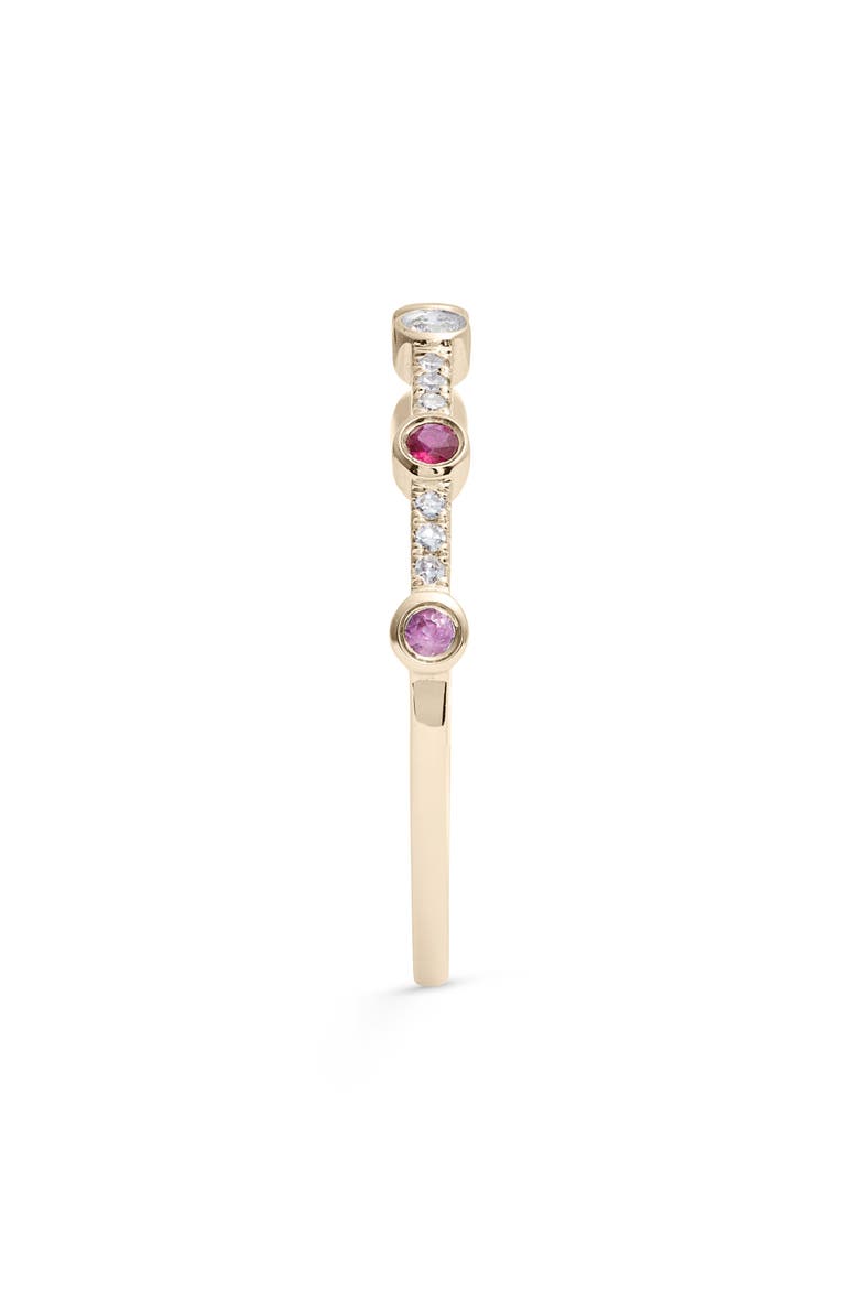 5-Bezel Rainbow Diamond Stack Ring, Alternate, color, YELLOW GOLD