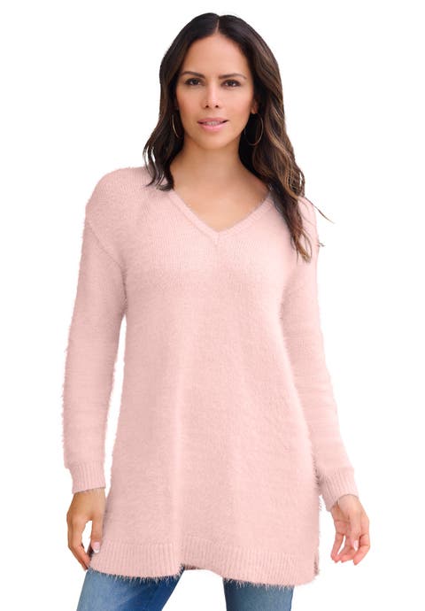 Eyelash V Neck Sweater