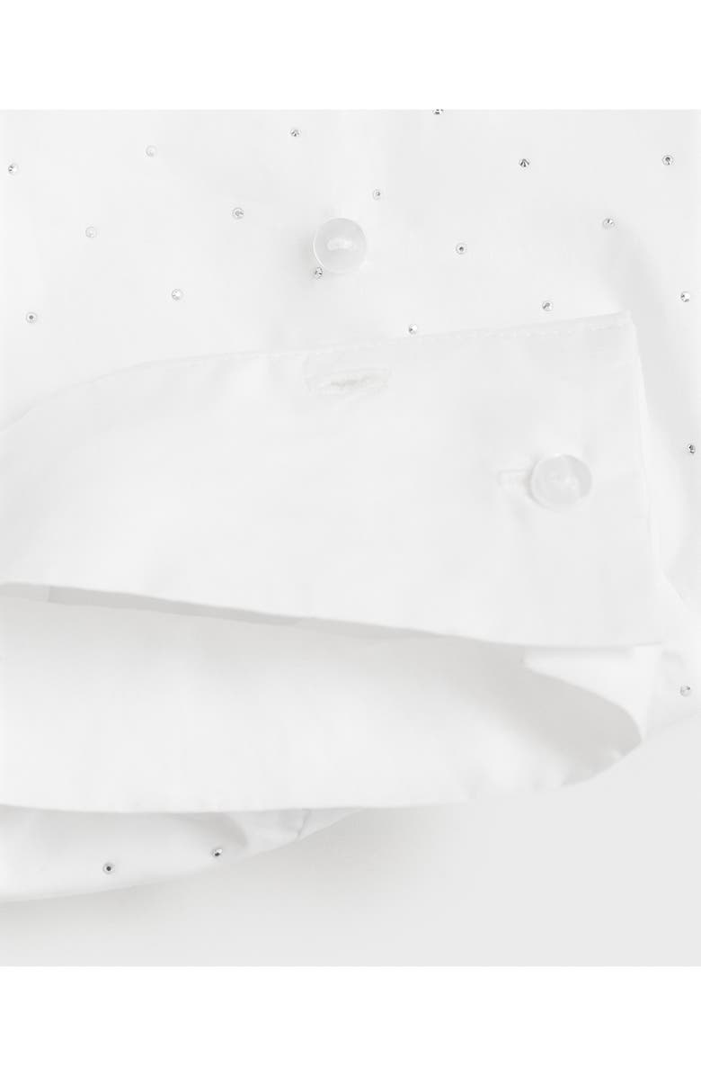 MANGO Embellished Stripe Button-Up Shirt, Alternate, color, Off White