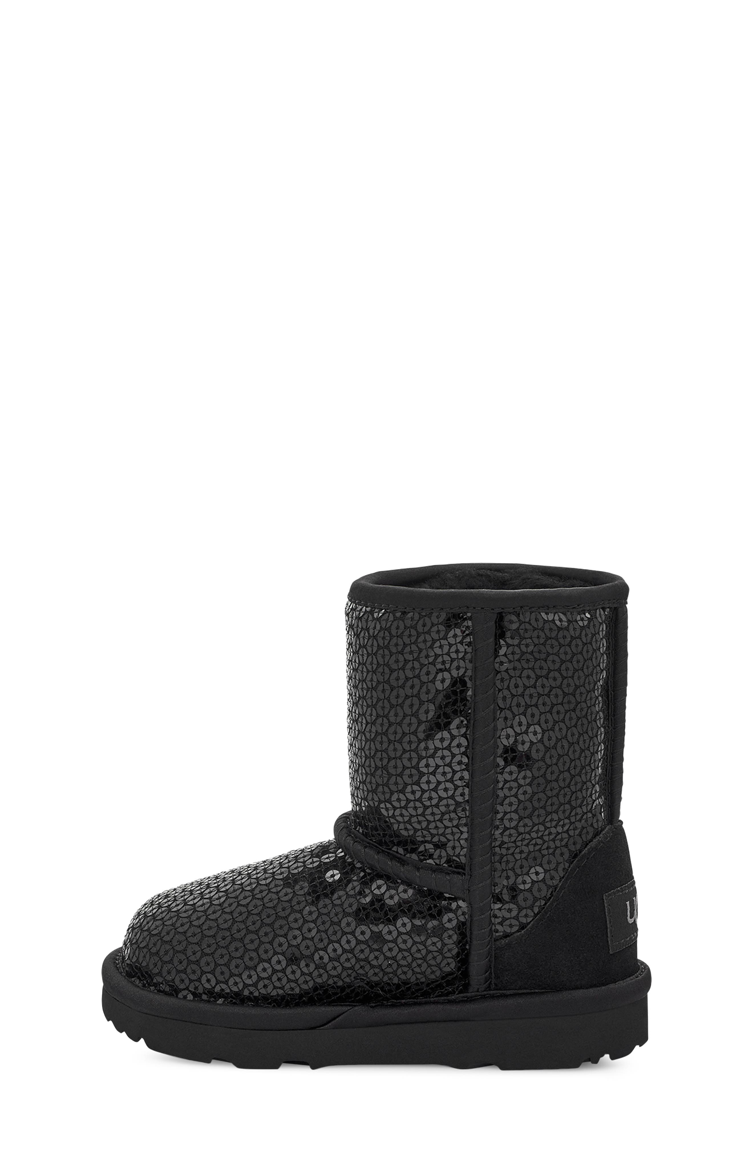 UGG<sup>®</sup> Kids' Chunky Sequin Classic Water Resistant Short Boot, Alternate, color, 