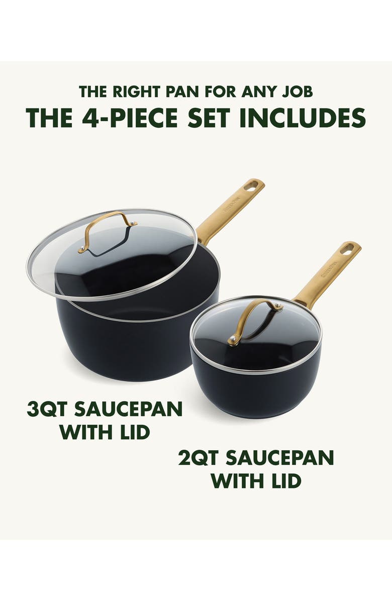 GreenPan Reserve Black 4-Piece Hard Anodized Aluminum Ceramic Nonstick Pan Set, Alternate, color, 