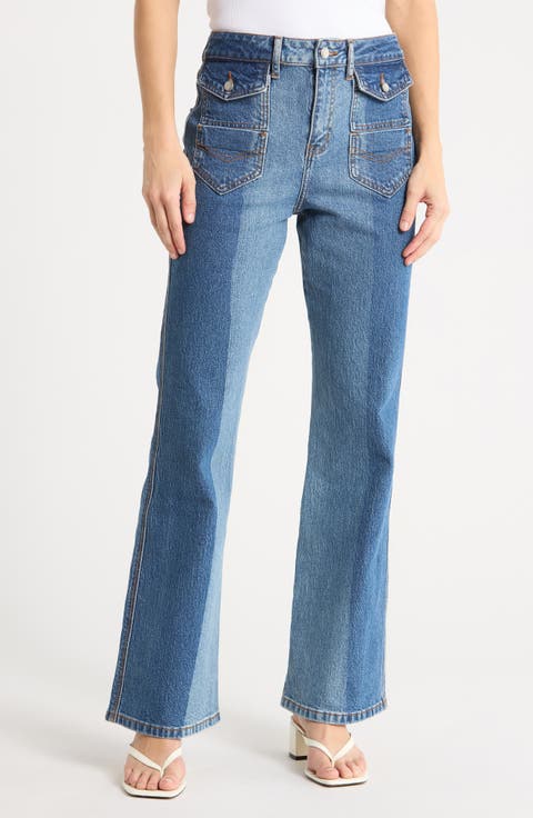 High Rise Flare Leg Jeans