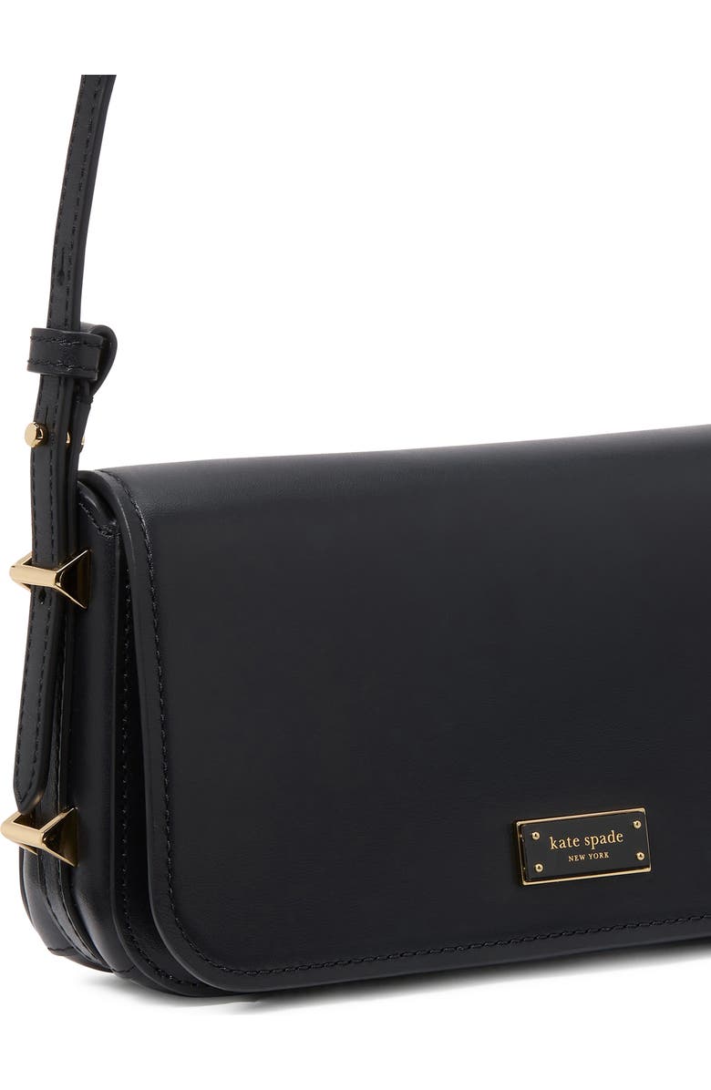 Kate Spade New York small liv leather east/west shoulder bag, Alternate, color, Black