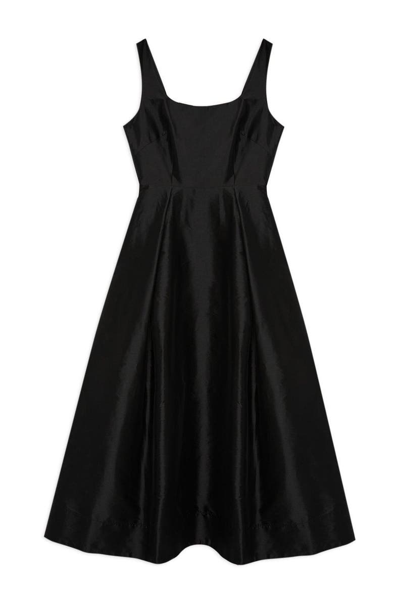 Karen Millen Taffeta Full Skirt Tailored Midi Dress, Alternate, color, Black