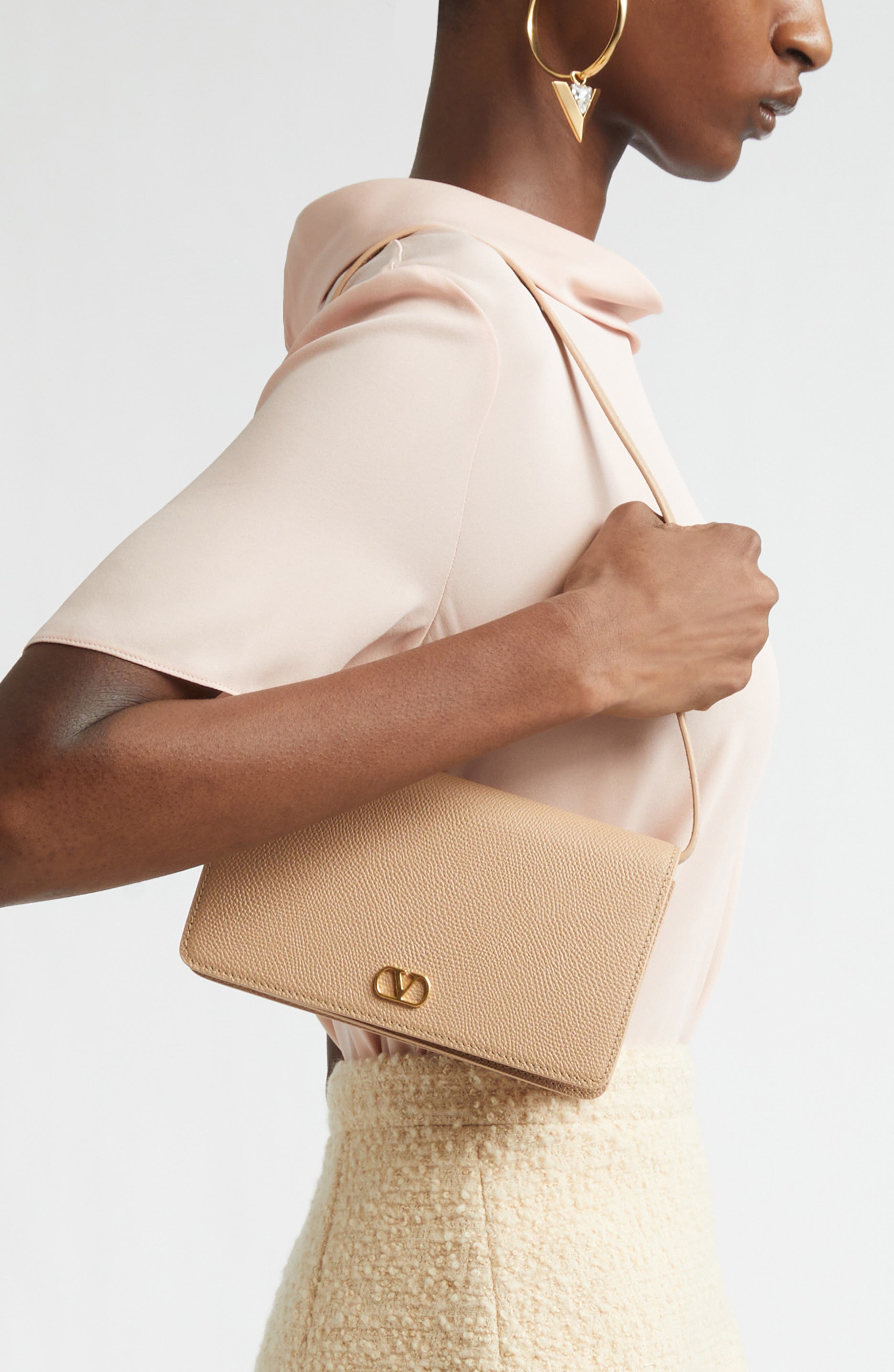 Mini VLOGO Leather Shoulder Bag, Alternate, color, ROSE
