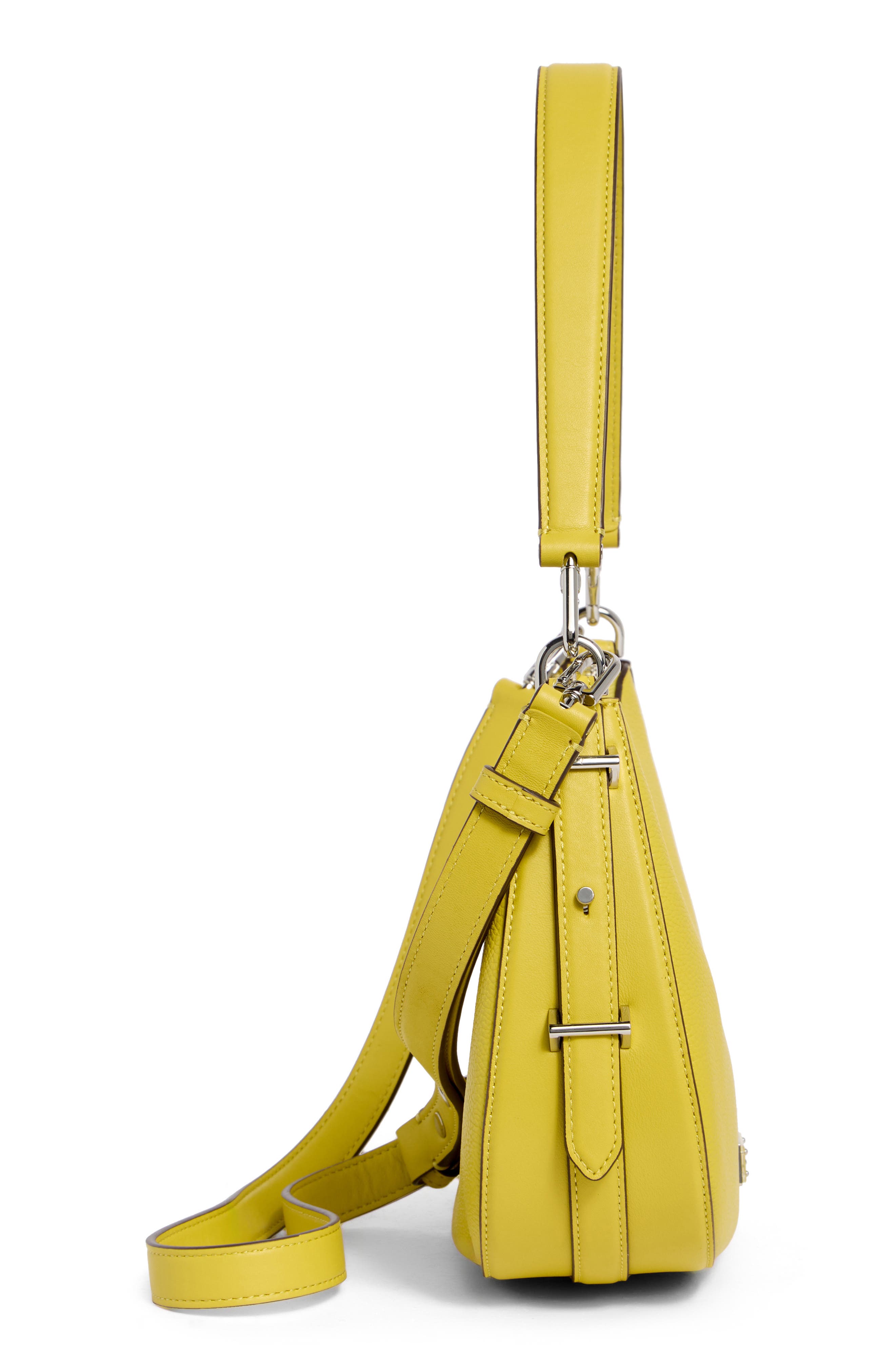 liv pebble leather convertible shoulder bag, Alternate, color, LIME SLICE
