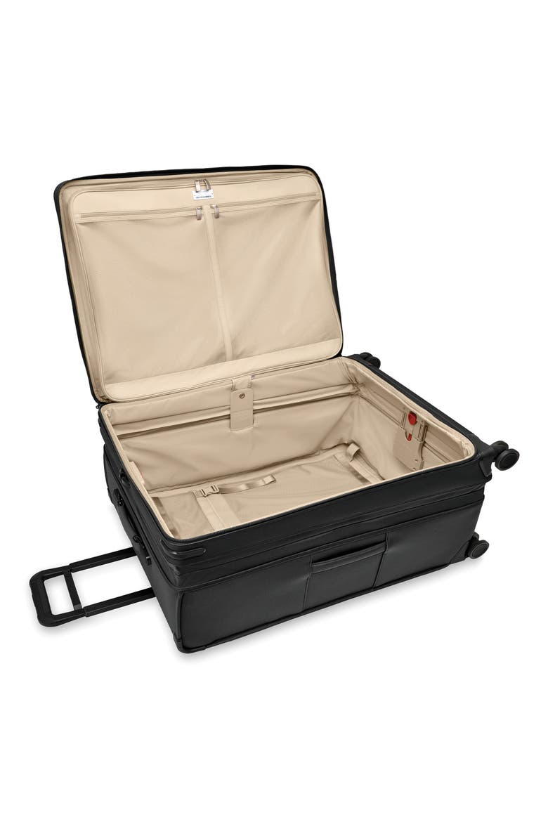Baseline Extra Large Expandable Spinner Suitcase, Alternate, color, BLACK