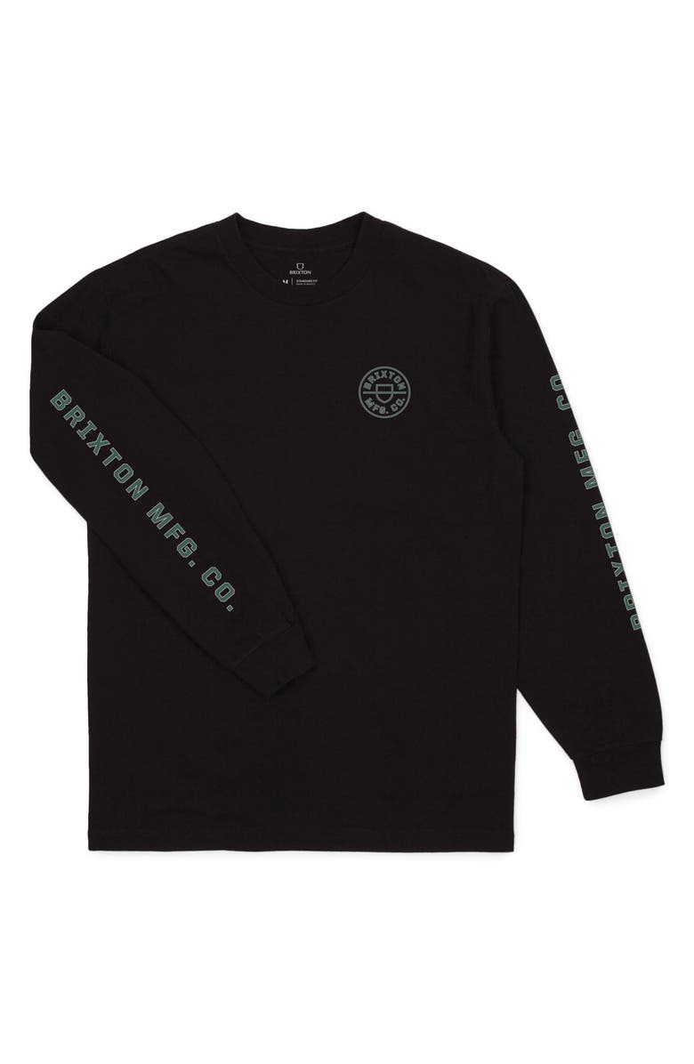 Brixton Crest Logo Long Sleeve Men's Graphic Tee, Main, color, 