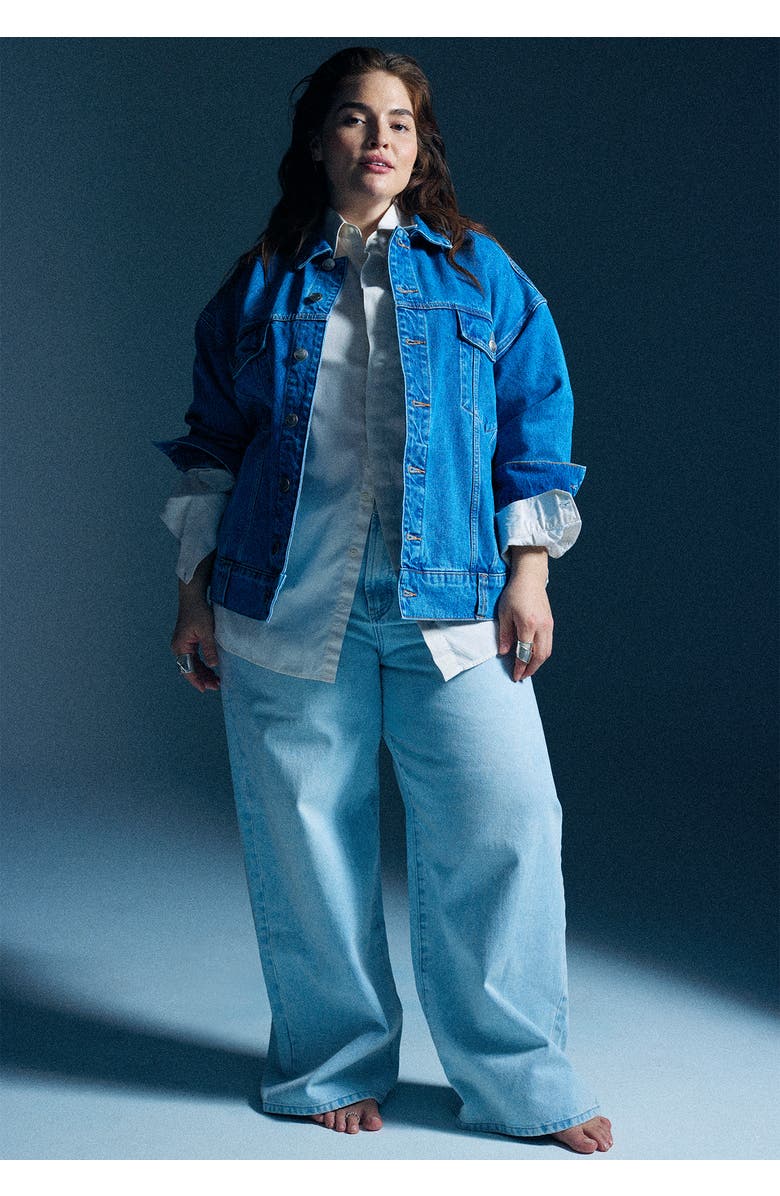 ELOQUII The Yvette Rigid Wide Leg Jean, Alternate, color, Dark Wash Denim