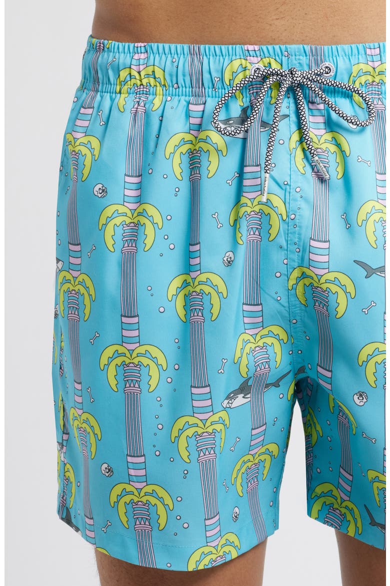 Atlantis Mid Length Swim Trunks, Alternate, color, BLUE