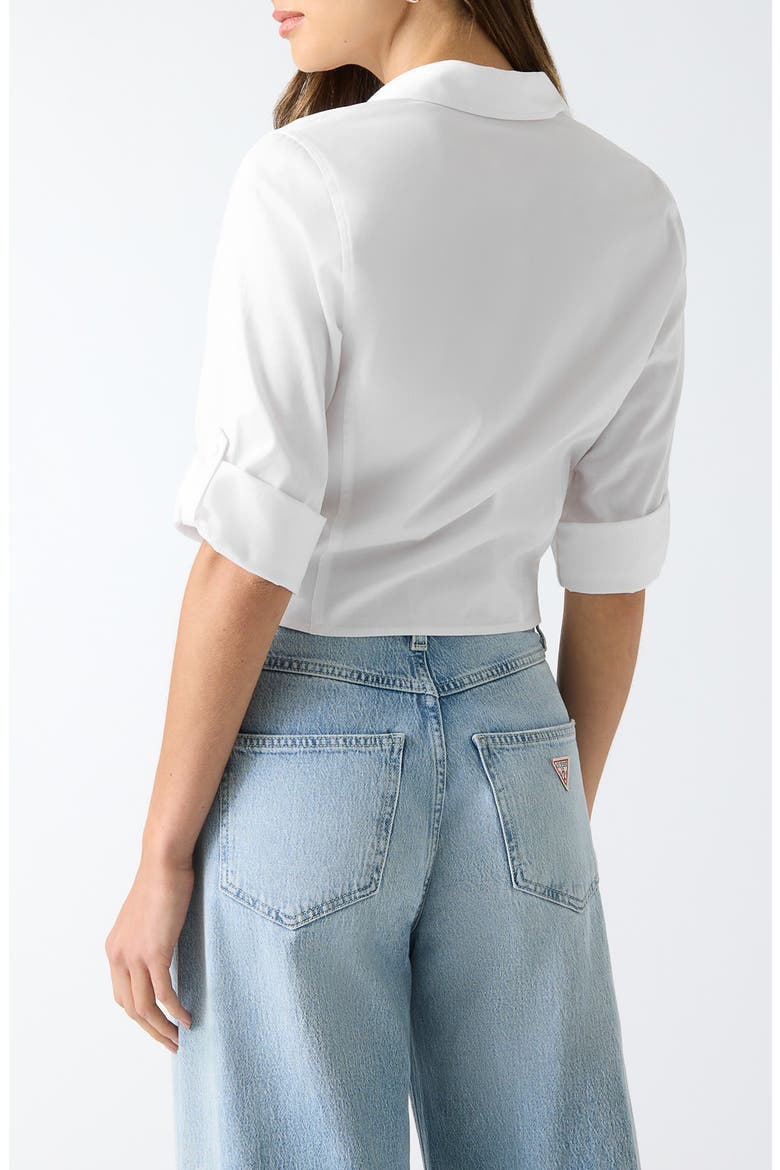 Reeya Tie Front Poplin Shirt, Alternate, color, WHITE