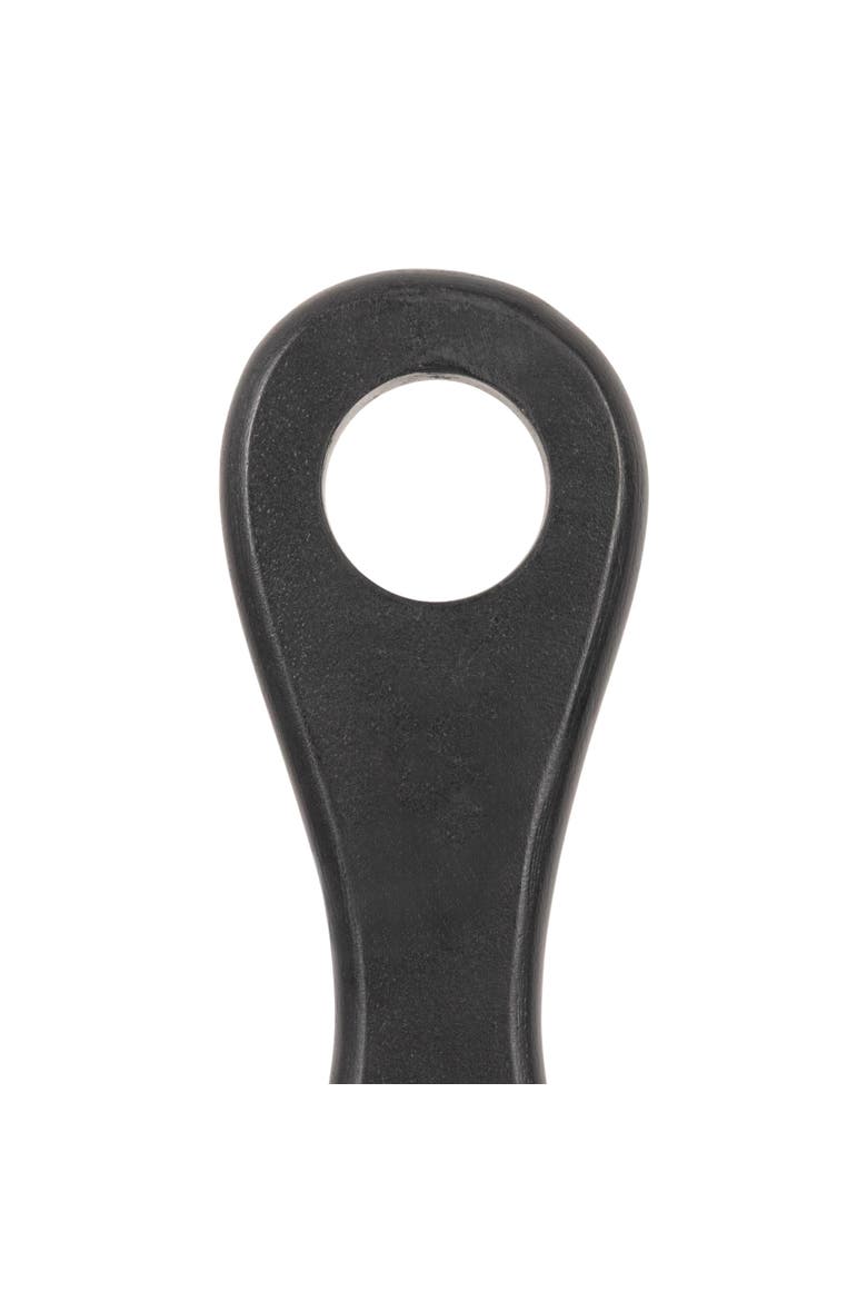 Acacia Wood Cheese and Cutting Board with Round Opening on Handle, Black, Alternate, color, Black