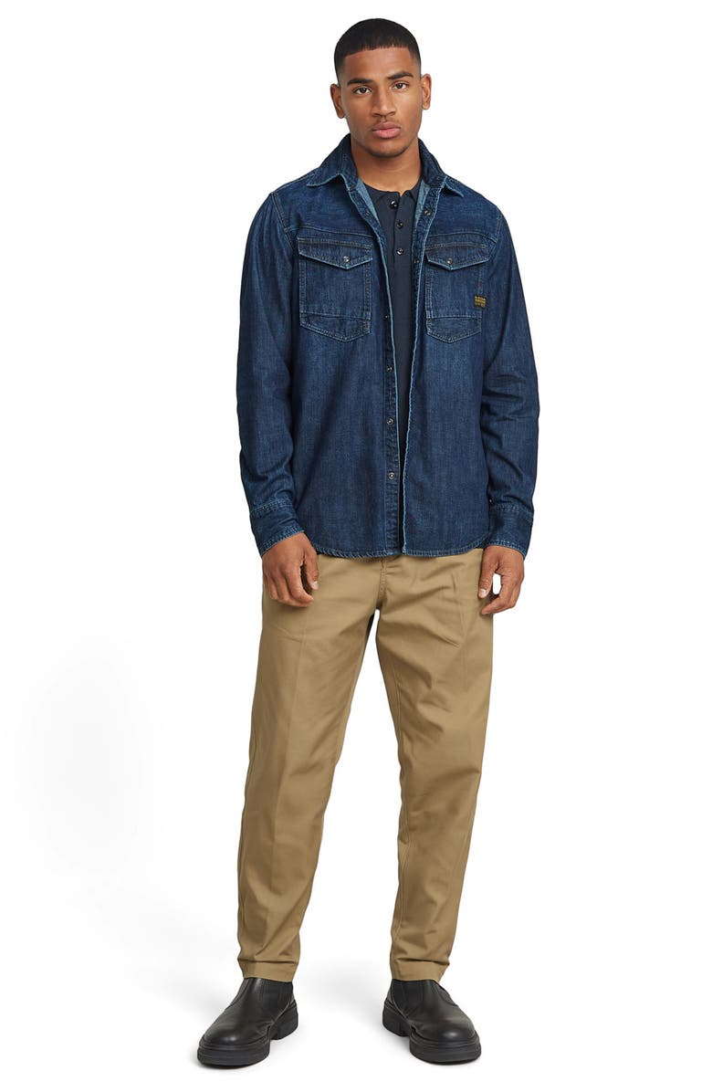 G-STAR Pleated Relaxed Tapered Leg Chinos, Alternate, color, Toffee