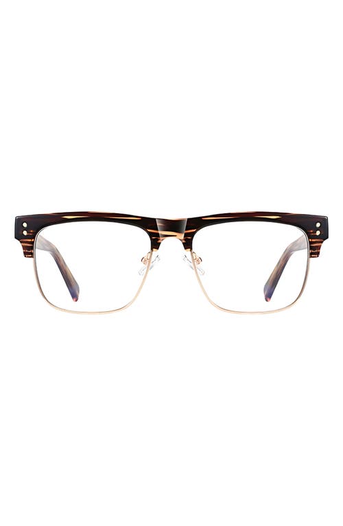 Fifth & Ninth Chaplin 55mm Square Blue Light Blocking Glasses In Torte/gold