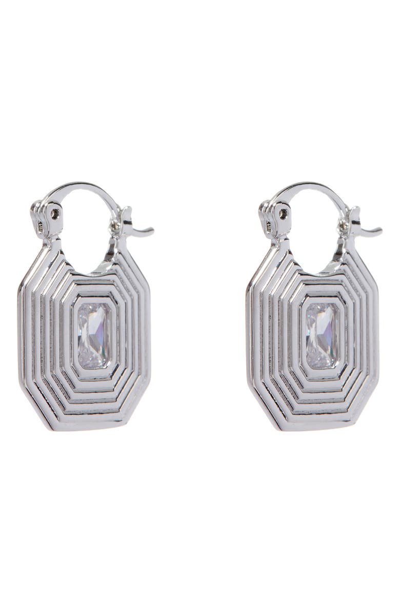 Luv AJ Ridged Pyramid Crystal Pendant Earrings, Main, color, 