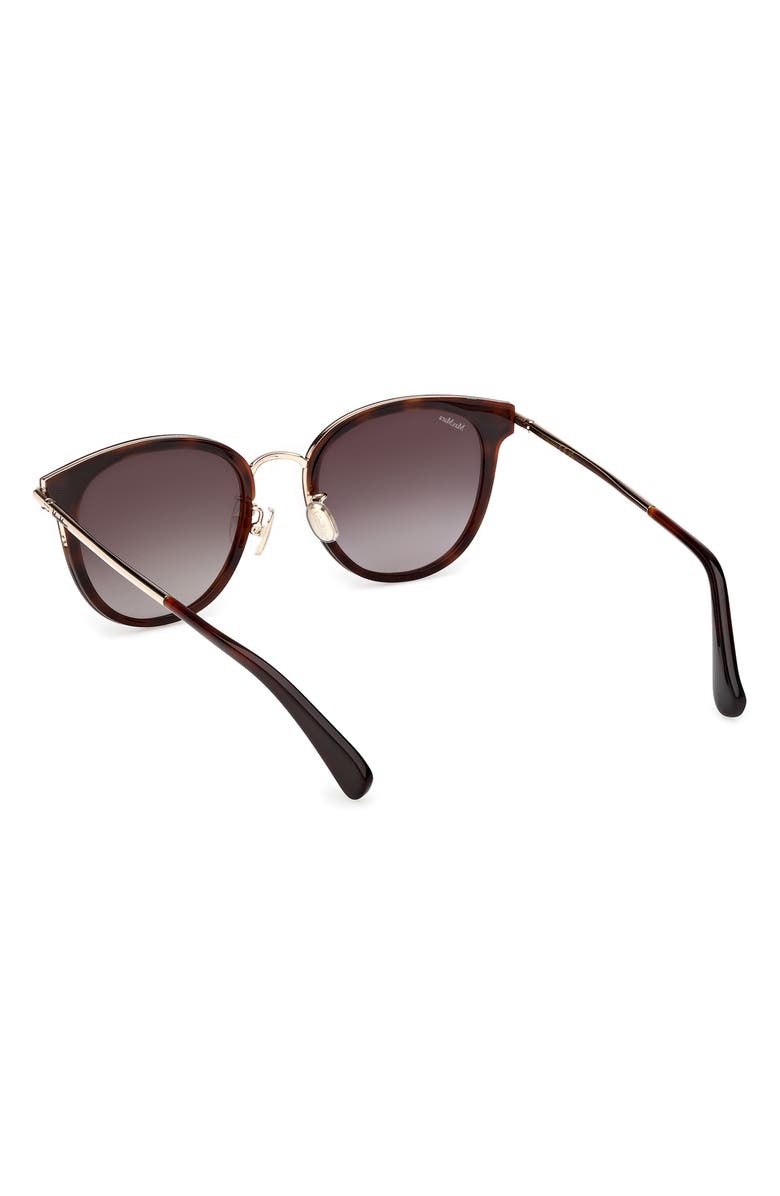 Max Mara 54mm Round Sunglasses, Alternate, color, Dark Havana / Gradient Brown