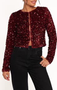 Petal & Pup Scarlette Sequin Crop Jacket