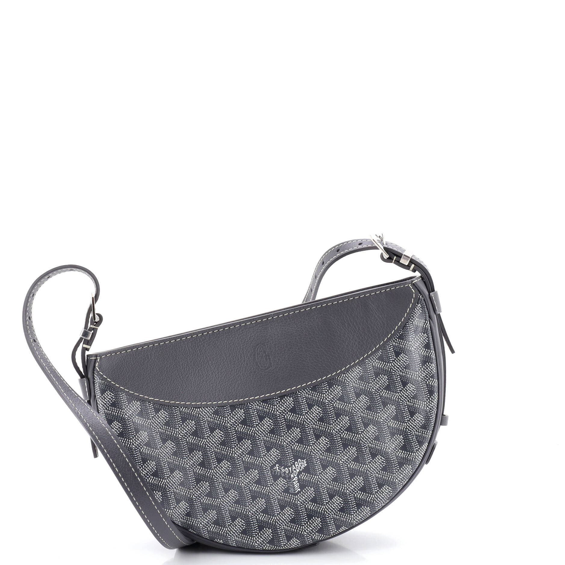 Pre-Owned Goyard Hirondelle Shoulder Bag Coated Canvas and Leather, Main, color, Gray