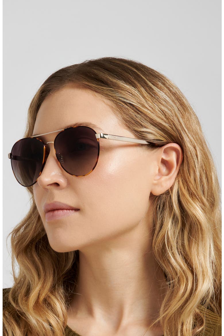 FOS 2172/G/S 59mm Gradient Navigator Sunglasses, Alternate, color, HAVANA GOLD/ BROWN SF
