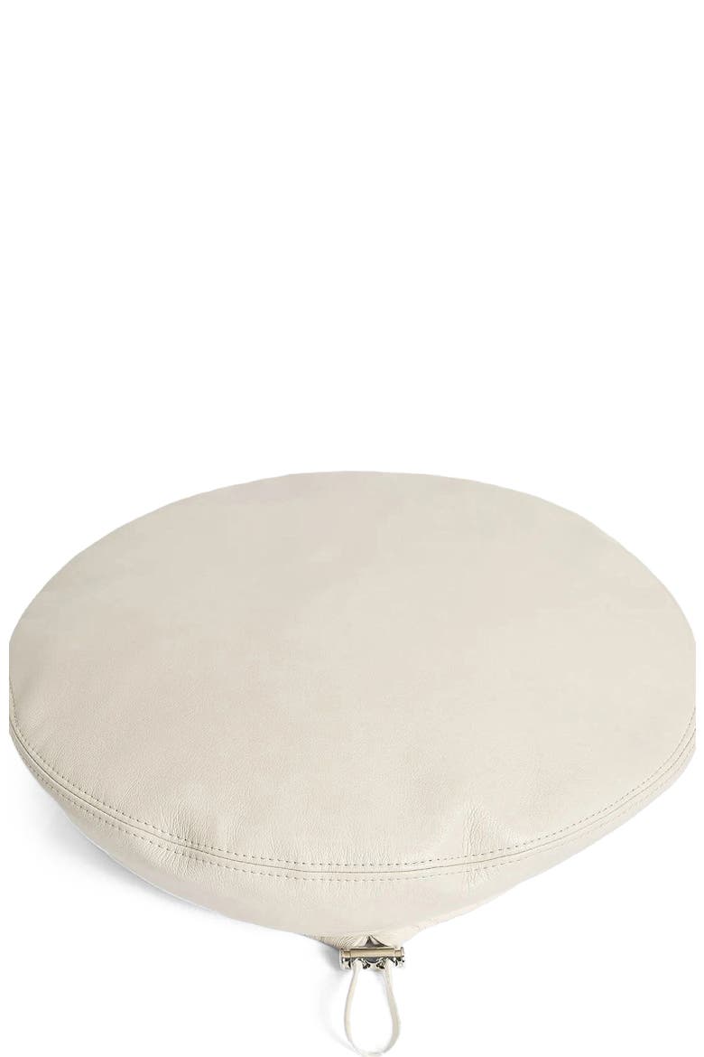 Anya Leather Beret, Alternate, color, Beige