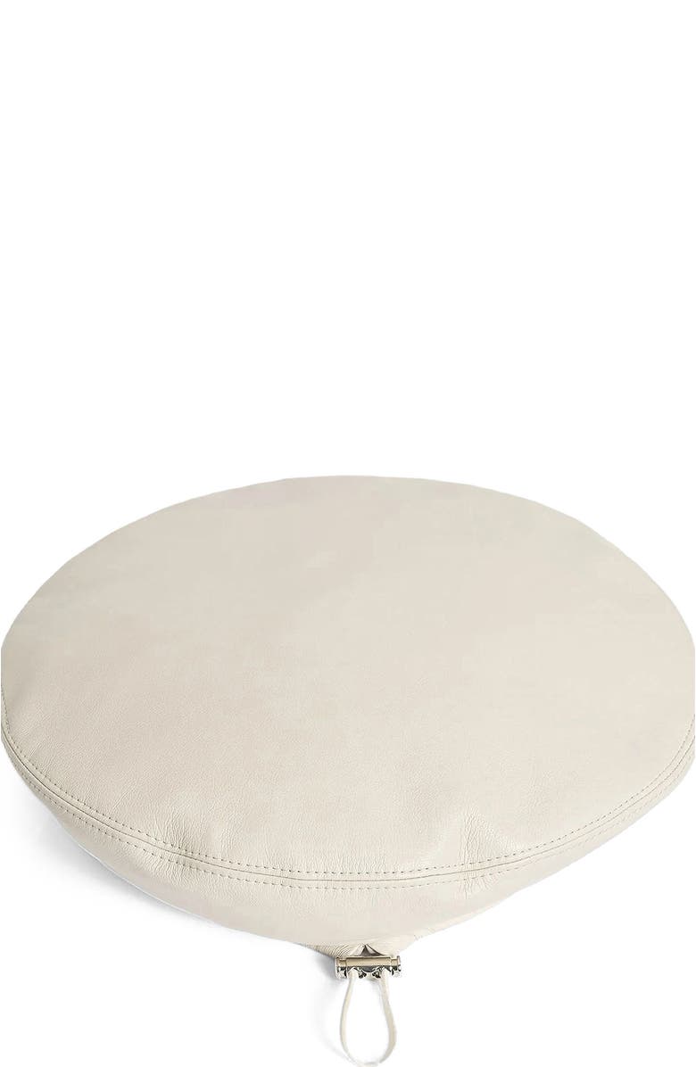 Manière De Voir Anya Leather Beret, Alternate, color, Beige
