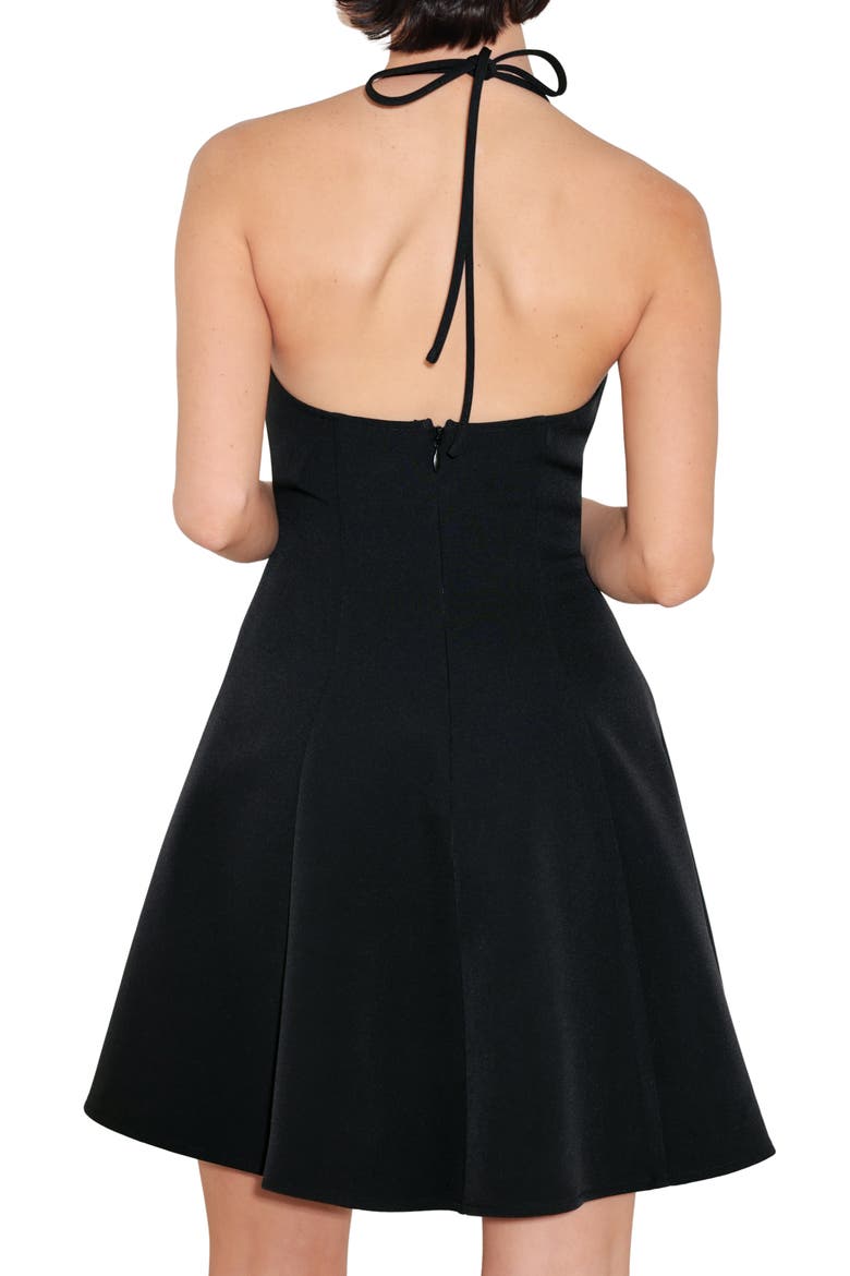 Halter Neck Minidress, Alternate, color, BLACK